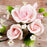Trio Garden Rose Sprays in Pink are gumpaste sugarflower cake decorations perfect as cake toppers for cake decorating fondant cakes and wedding cakes. Caljava wholesale cake supply.