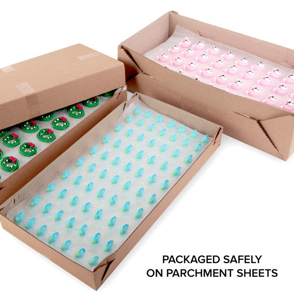 Mardi Gras Royal Icing Toppers for decorating your own chocolates, candy, cookies, cupcakes, cakes, and brownies.  Edible chocolate decorations by Caljava for chocolate makers on Fat Tuesday and Mardi Gras.