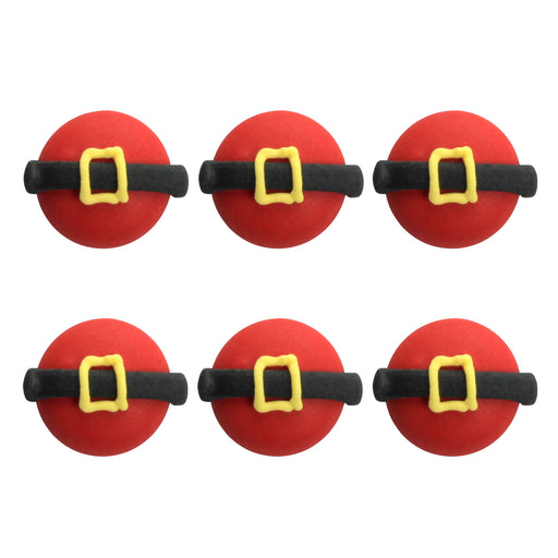 Royal Icing Toppers Mini Santa's Belt Icing Decorations perfect for decorating cakes, cupcakes, cookies, candy and chocolates.  
