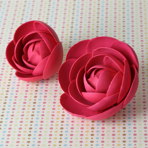 Modern design hot pink rose sugar flower cake toppers made from gum paste from Caljava