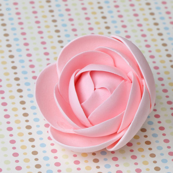 Modern Pink gum paste rose sugar flower set designed for elegant cake decorating