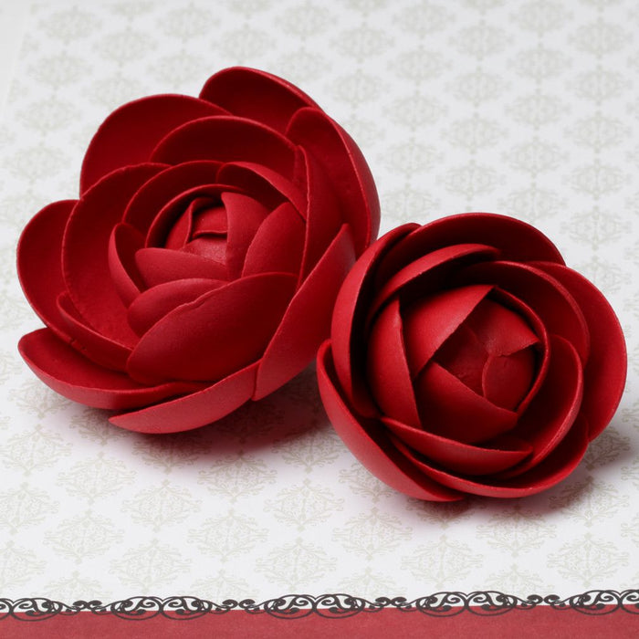 Modern Red rose gum paste sugar flowers suitable for buttercream cake designs