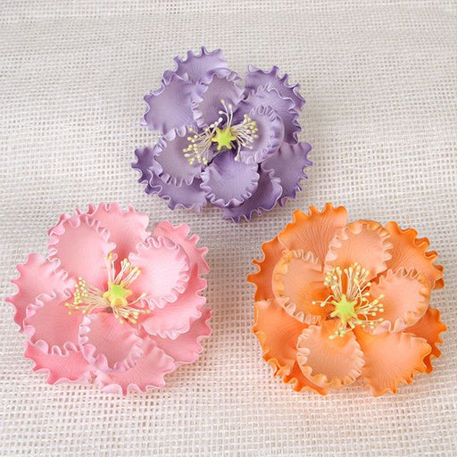 Mixed Colors of Gumpaste Large Peony sugarflower cake toppers perfect for cake decorating rolled fondant wedding cakes and birthday cakes.  Wholesale cake supply & sugarflowers.  Set of mixed colored gumpaste peony handmade cake decorations. Caljava