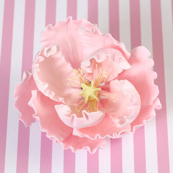 Pink Gumpaste Large Peony sugarflower cake toppers perfect for cake decorating rolled fondant wedding cakes and birthday cakes.  Wholesale cake supply & sugarflowers. Large Pink Gumpaste Peonies handmade cake decorations. Caljava