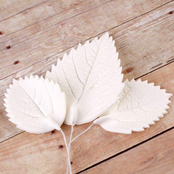 Readymade Hydrangea & Rose Leaves Sugarflowers perfect for cake decorating fondant cakes and pairing with rose & hydrangea sugarflowers.  Wholesale cake decor