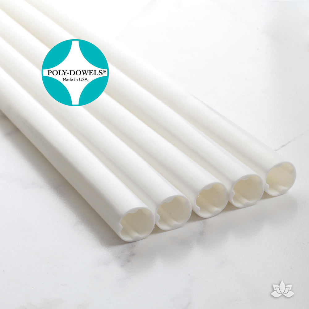 Poly-Dowel cake pillars. Easy to use cake supports great for stacking all types of cakes. Disposable and easy to cut.
