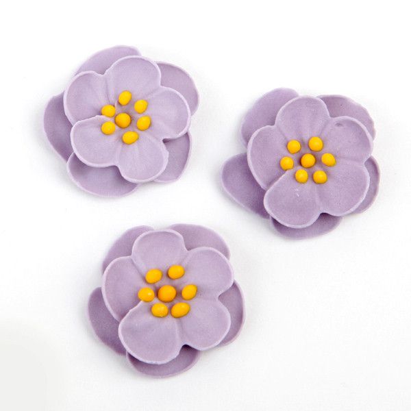 Dainty Bess Tea Rose Royal Icing Decorations - Lavender