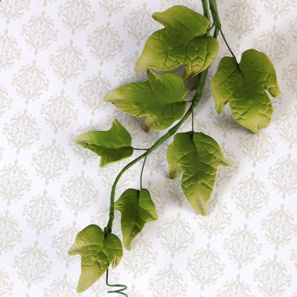 Ready-to-use green ivy leaf filler made from gum paste for decorating cakes, sugar flowers, and wedding cake designs