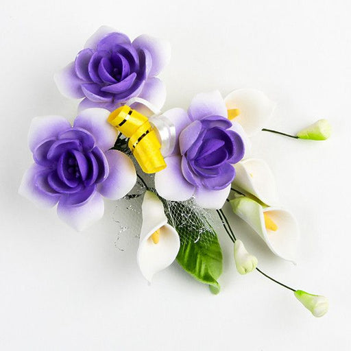6 Small Mix Sprays are gumpaste sugarflower cake decorations perfect as cake toppers for cake decorating fondant cakes and wedding cakes. Caljava wholesale cake supply.