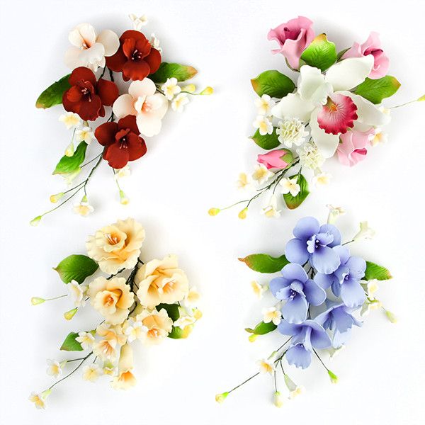 Ready to use gum paste flowers, premade and ready to place on any cake as a cake topper or cake decoration.  Great for any cake decorator for wedding cakes and birthday cakes.