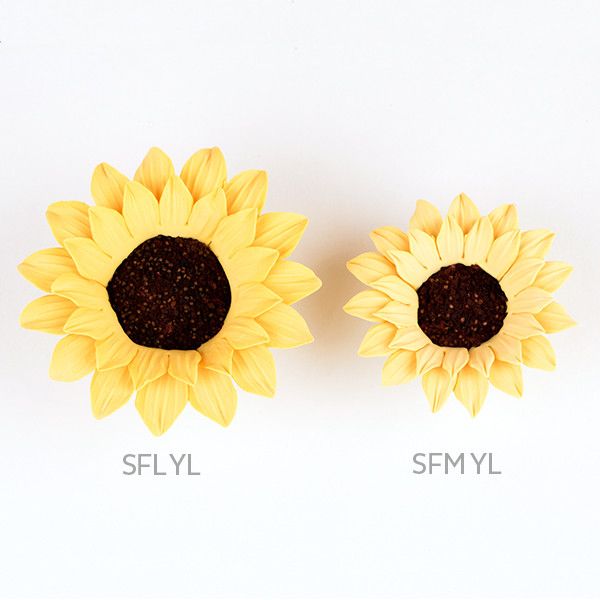 Large Sunflowers are gumpaste sugarflower cake decorations perfect as cake toppers for cake decorating fondant cakes and wedding cakes. Caljava wholesale cake supply.