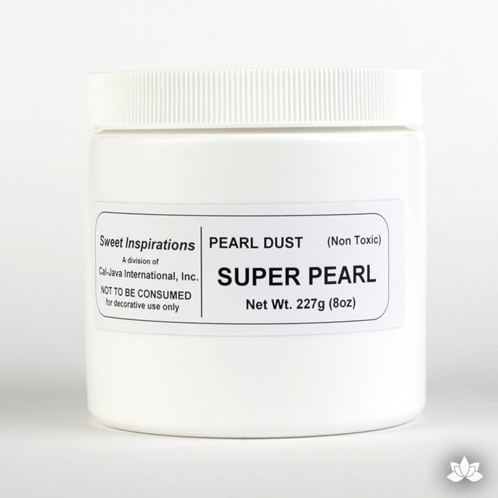 Super pearl luster dust colors for cake decorating gumpaste sugarflowers, fondant cakes, and cupcakes. Provides a slight pearl and sheen look to any edible surface. Wholesale edible food colors.