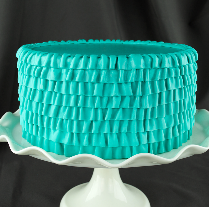 Fondant Fabric Ruffle Mold great for creating your own fondant cake border with the braided fabric ruffle texture. Cake decorating tool.