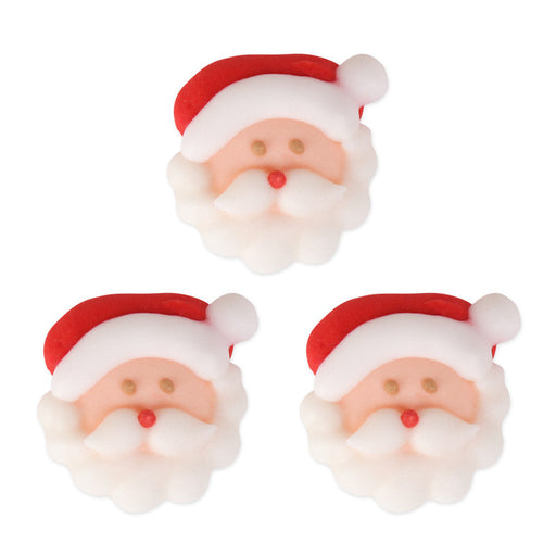 Small Santa Face Royal Icing Chocolate, Cake & Cupcake Toppers Decorations (128 Count Bulk Box) by Caljava