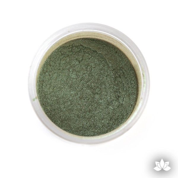 Stalk Green Luster Dust colors for cake decorating fondant cakes, gumpaste sugarflowers, cake toppers, & other cake decorations.  Wholesale cake supply.  Bakery Supply.  Lustre Dust Color.