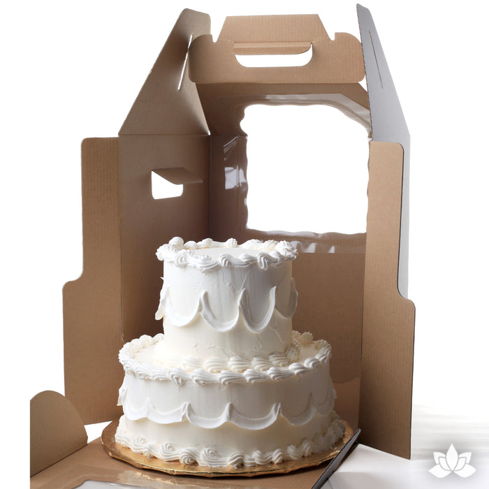 Tall Cake Box Carrier with Window great for delivering your cakes with great presentation. Store your tall cakes in this protective cake box.