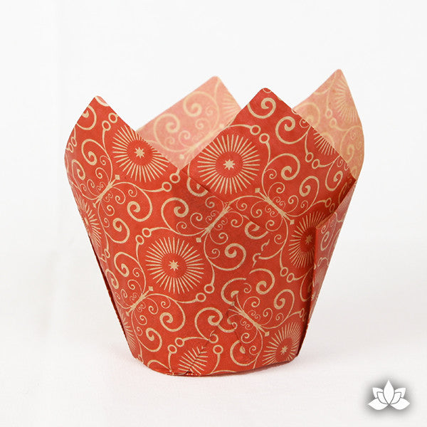Muffin Cups - Mariposa Red