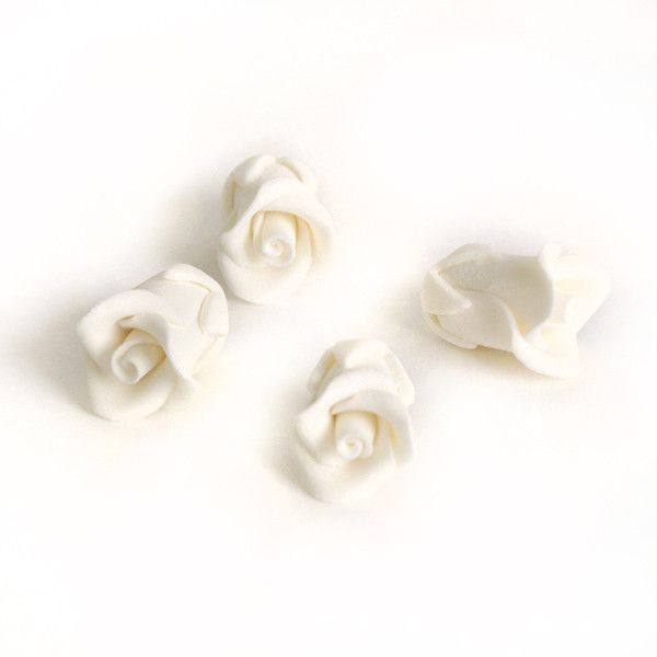 Edible Gumpaste White Tiny Roses No Wire sugar flower cake toppers and cake decorations perfect for cake decorating rolled fondant wedding cakes, cupcakes and birthday cakes and cupcakes.  Edible Cake Decoration and wholesale cake supplies.
