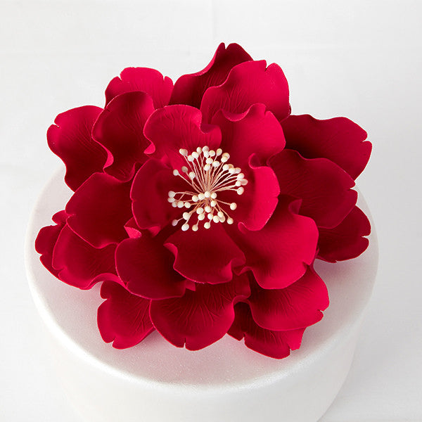 7" Extra Large Open Peony - Red