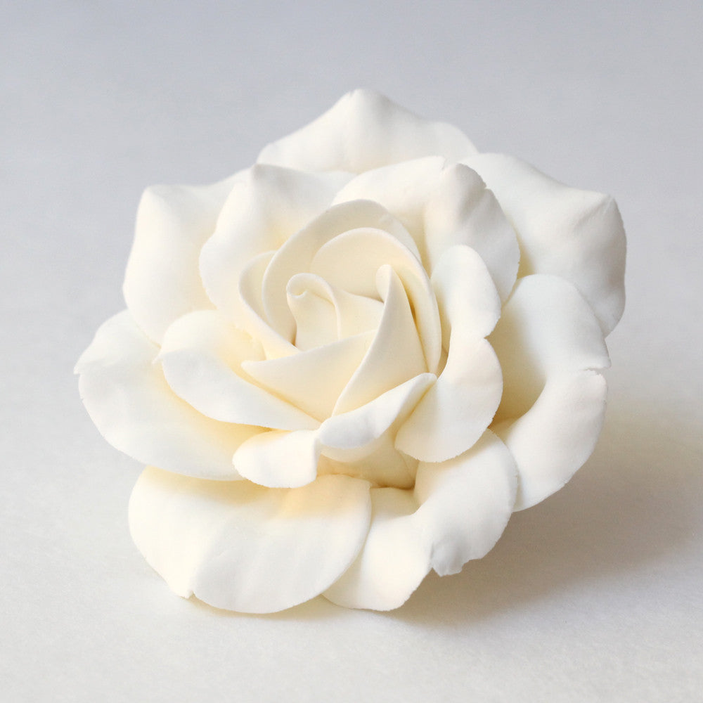 Lace Rose w/ Wire - White