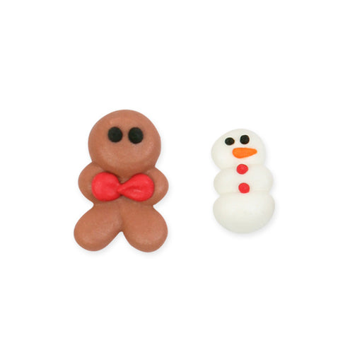 Lil Gingerboy & Mini Snowman Royal Icing Decorations (Bulk)