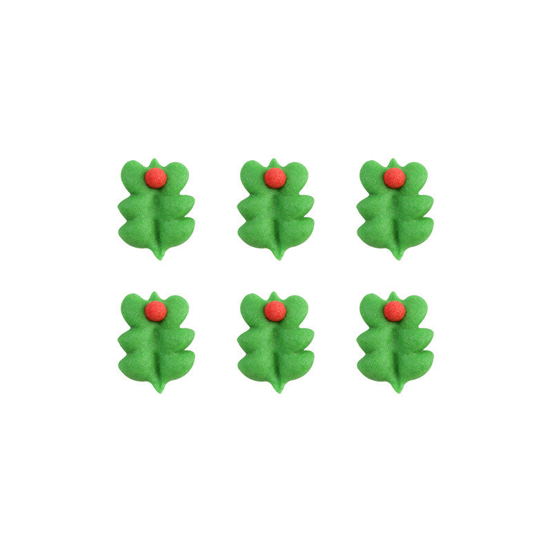 Tiny Holly Leaf Royal Icing Decorations (Bulk)