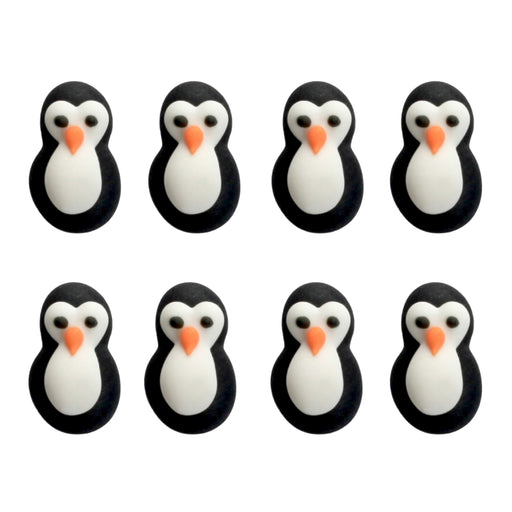 Royal Icing Toppers Mini Penguin Icing Decorations perfect for decorating cakes, cupcakes, cookies, candy and chocolates.  