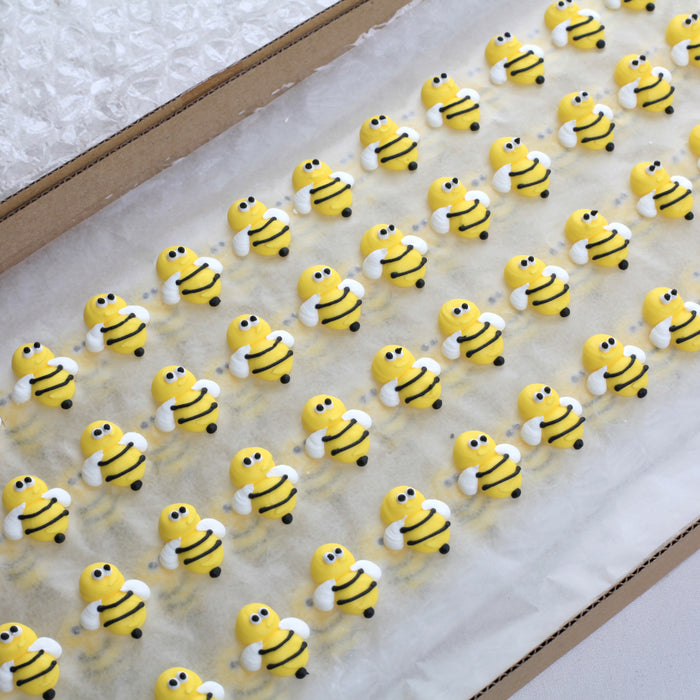 Edible Bumble Bees Fondant Sugar Paste Decoration Cake and Cupcakes Toppers  