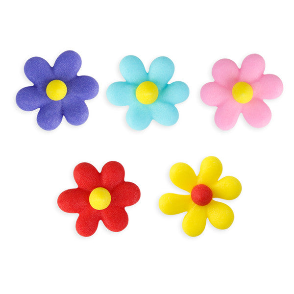Small Star Flower Royal Icing Decorations (Bulk) - Assortment