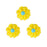 Funky Flower Royal Icing Decorations (Bulk) - Yellow
