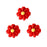 Funky Flower Royal Icing Decorations (Bulk) - Red