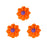 Funky Flower Royal Icing Decorations (Bulk) - Orange
