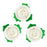 3D Rose w/ Leaves Royal Icing Decorations (Bulk) - White
