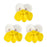 Pansy Royal Icing Decorations (Bulk) - White w/ Yellow