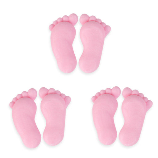 Footprints Royal Icing Decorations (Bulk) - Pink