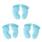 Footprints Royal Icing Decorations (Bulk) - Blue