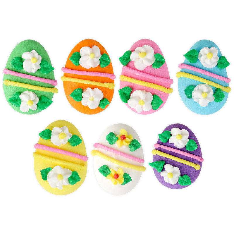 Easter Egg Assortment Royal Icing Decorations (Bulk)