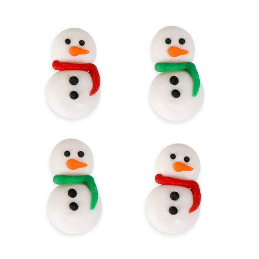 Snowman Royal Icing Toppers great for decorating chocolates, candy, cupcakes, cakes, and more.  Perfect for Christmas and Winter desserts.