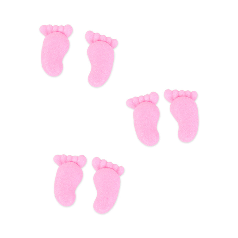 Small Footprints Royal Icing Decorations (Bulk) - Pink