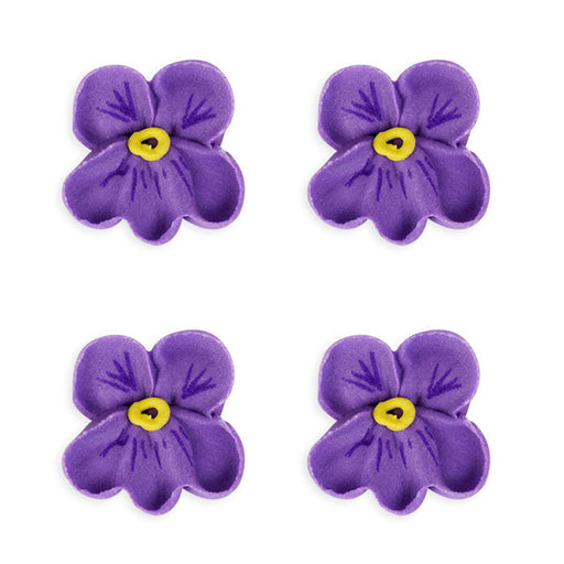 Small Pansy Royal Icing Decor (Bulk) - Purple