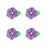 Medium Drop Flower w/ Leaves Royal Icing Decorations (Bulk) - Purple