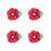 Medium Drop Flower w/ Leaves Royal Icing Decorations (Bulk) - Red