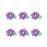 Small Drop Flower w/ Leaves Royal Icing Decorations (Bulk) - Purple