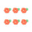 Small Drop Flower w/ Leaves Royal Icing Decorations (Bulk) - Orange