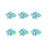 Small Drop Flower w/ Leaves Royal Icing Decorations (Bulk) - Blue