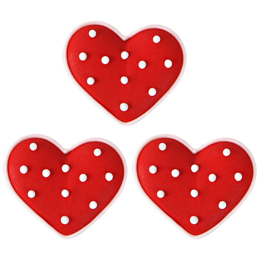 Icing Hearts With Dots Royal Icing Decor