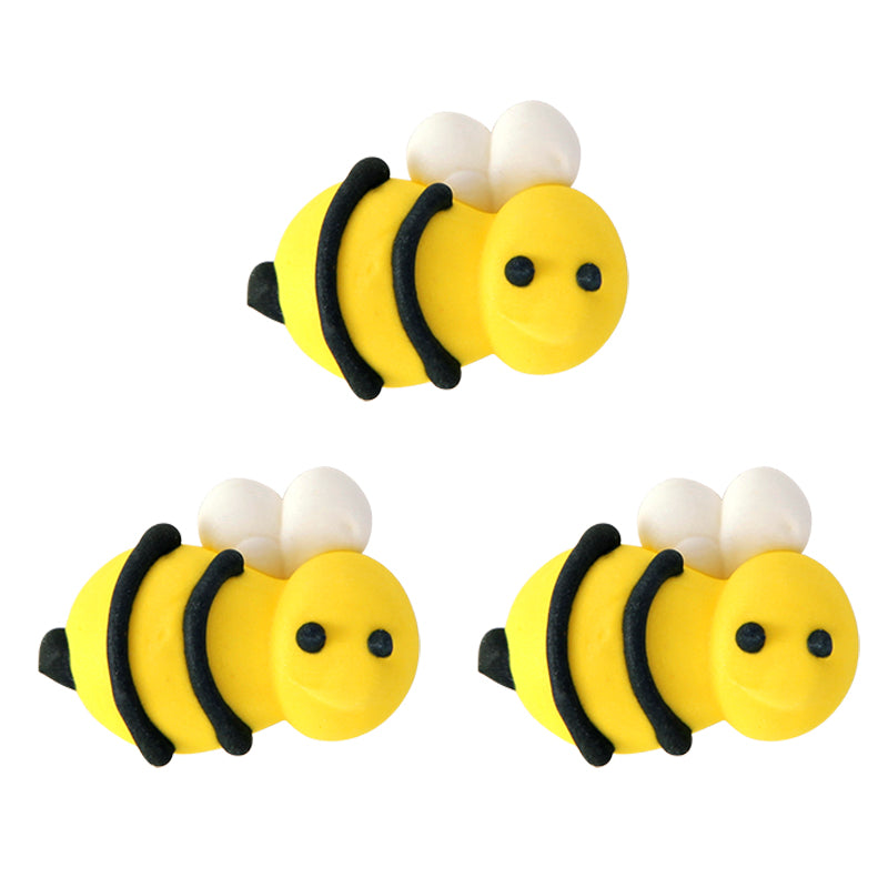 12 Edible Happy Bumble Bees Cake Decorations Cupcake Toppers 