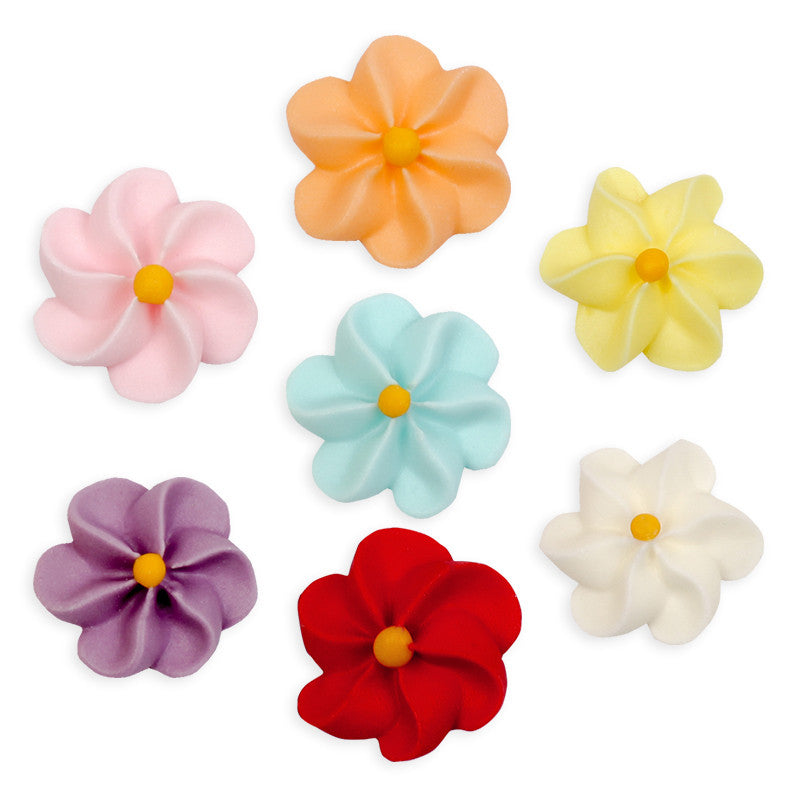 Large Drop Flower Royal Icing Decorations (Bulk) - Assortment