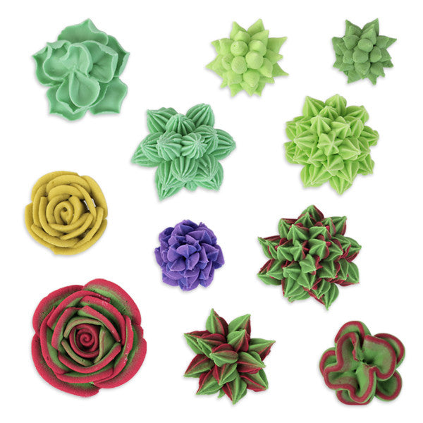 deco succulent 3D Succulent Set 1 Royal Icing Decorations (Bulk) — CaljavaOnline