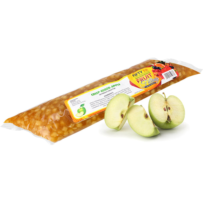 Fruit cubed apple filling for bear claws and bakery pastries and turnovers. Ready to use apple filling for wholesale bakeries.